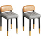 Modern Armless Backrest Cushion Chair with Metal Legs for Dining Room