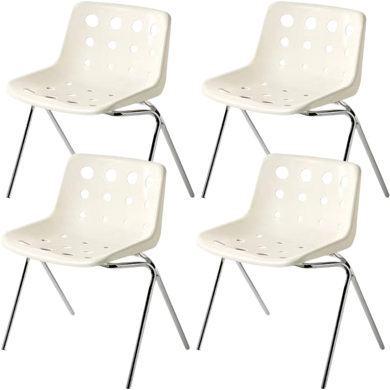 Moderner armloser Rückenlehne Acrylstuhl mit Metallbeinen für Esszimmer