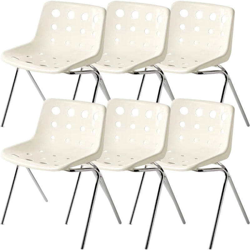 Moderner armloser Rückenlehne Acrylstuhl mit Metallbeinen für Esszimmer