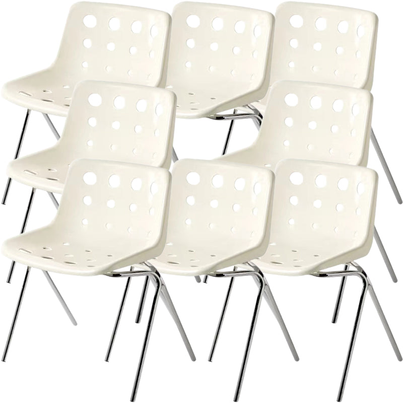 Moderner armloser Rückenlehne Acrylstuhl mit Metallbeinen für Esszimmer