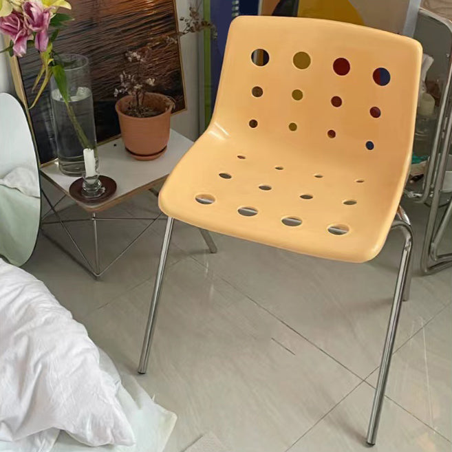 Moderner armloser Rückenlehne Acrylstuhl mit Metallbeinen für Esszimmer