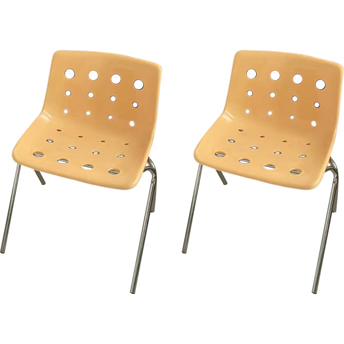 Moderner armloser Rückenlehne Acrylstuhl mit Metallbeinen für Esszimmer