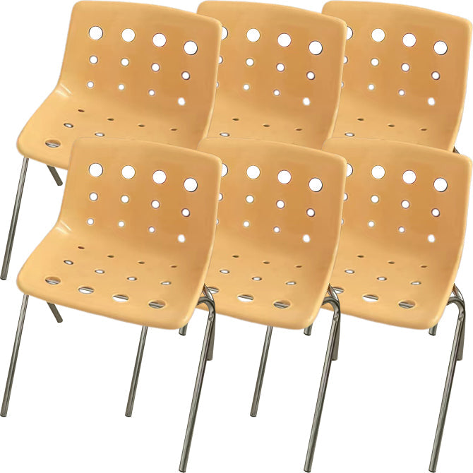 Moderner armloser Rückenlehne Acrylstuhl mit Metallbeinen für Esszimmer