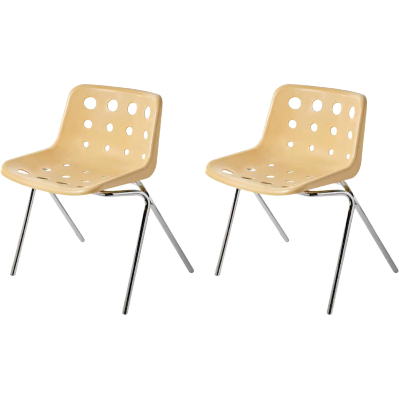 Moderner armloser Rückenlehne Acrylstuhl mit Metallbeinen für Esszimmer