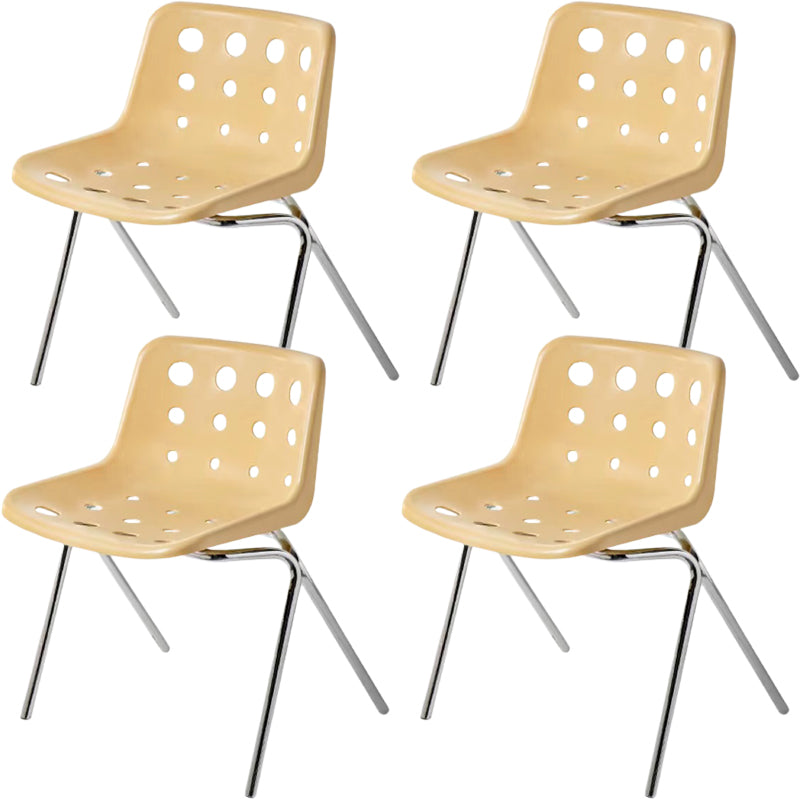 Moderner armloser Rückenlehne Acrylstuhl mit Metallbeinen für Esszimmer