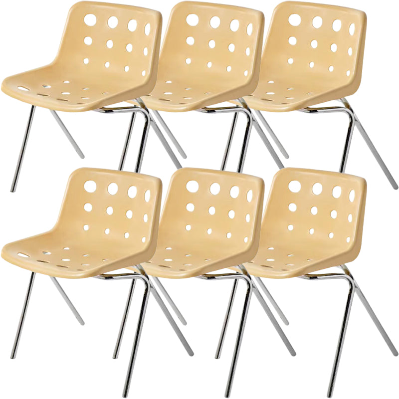 Moderner armloser Rückenlehne Acrylstuhl mit Metallbeinen für Esszimmer