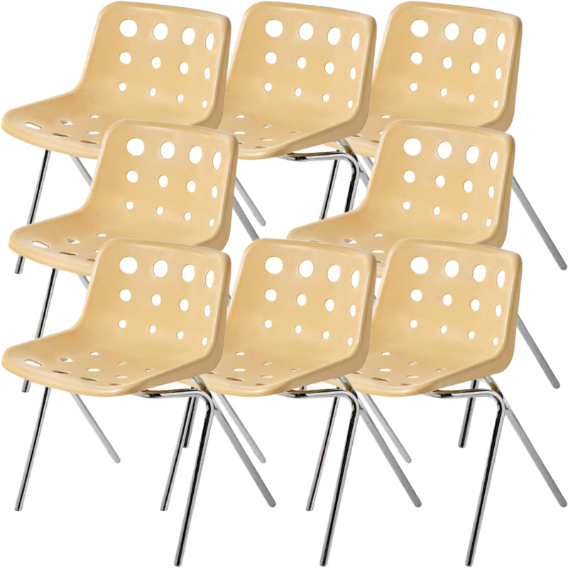 Moderner armloser Rückenlehne Acrylstuhl mit Metallbeinen für Esszimmer