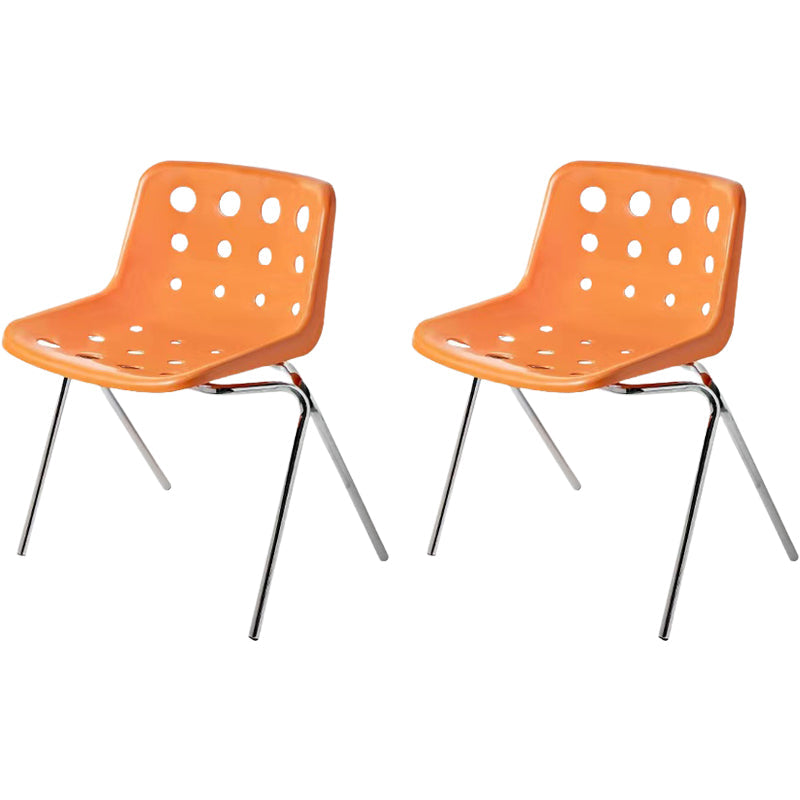 Moderner armloser Rückenlehne Acrylstuhl mit Metallbeinen für Esszimmer