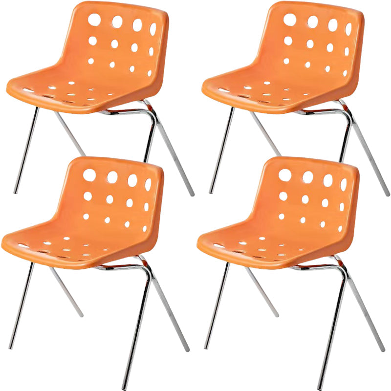 Moderner armloser Rückenlehne Acrylstuhl mit Metallbeinen für Esszimmer