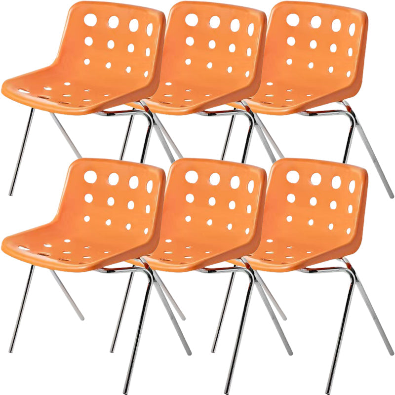 Moderner armloser Rückenlehne Acrylstuhl mit Metallbeinen für Esszimmer