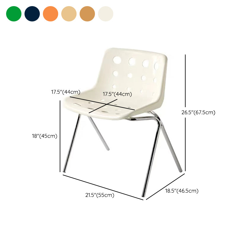 Moderner armloser Rückenlehne Acrylstuhl mit Metallbeinen für Esszimmer