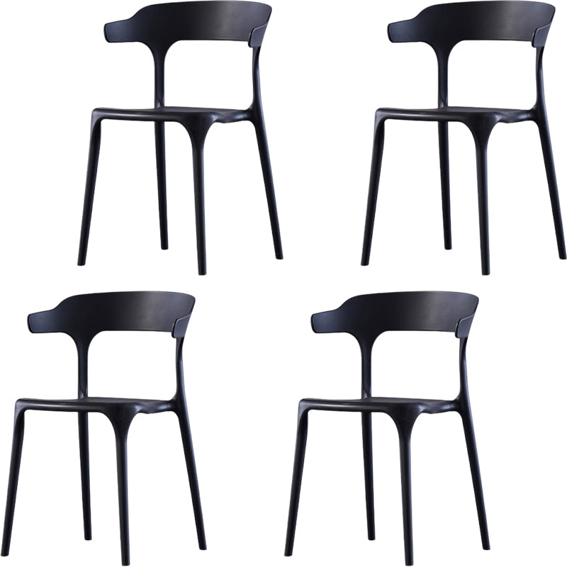 Silla de brazo de estilo moderno plástico silla de acento de comedor de espalda abierta para cocina