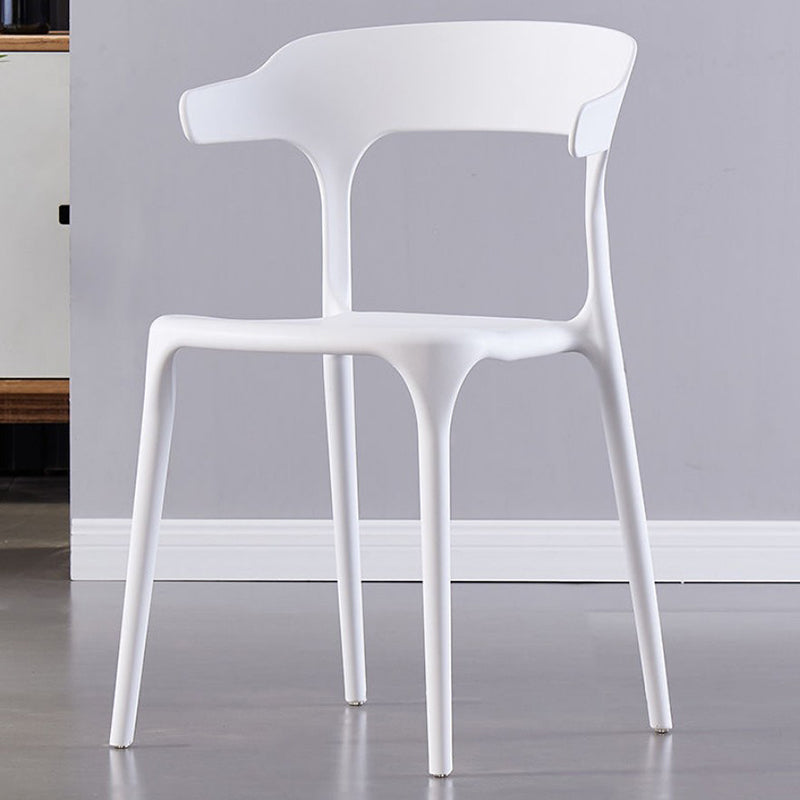 Silla de brazo de estilo moderno plástico silla de acento de comedor de espalda abierta para cocina