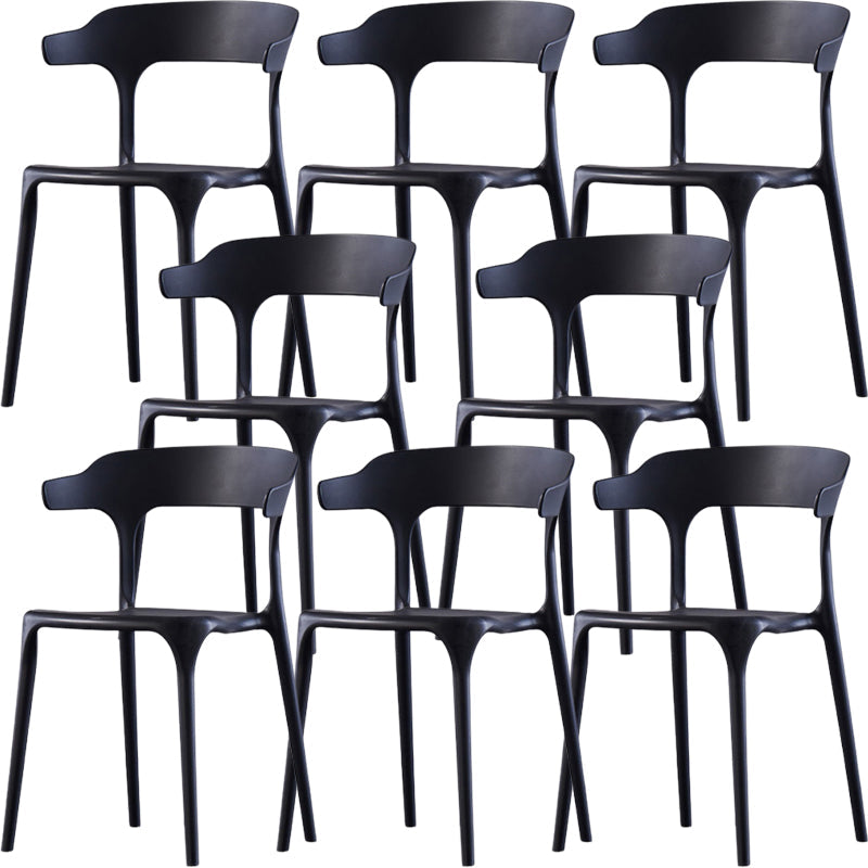 Silla de brazo de estilo moderno plástico silla de acento de comedor de espalda abierta para cocina