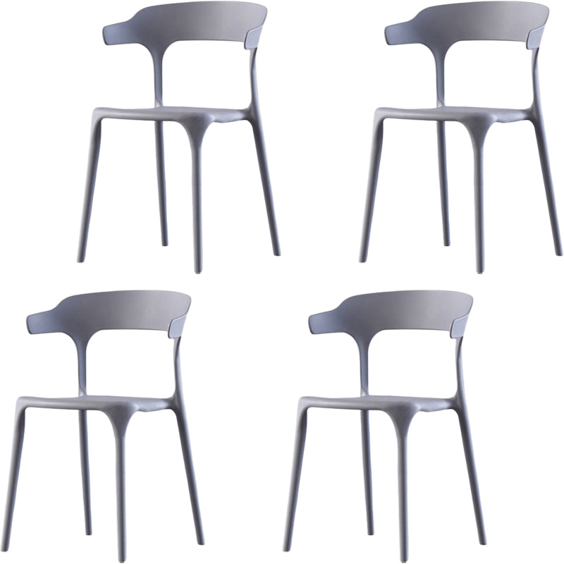 Silla de brazo de estilo moderno plástico silla de acento de comedor de espalda abierta para cocina