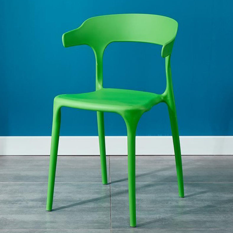 Silla de brazo de estilo moderno plástico silla de acento de comedor de espalda abierta para cocina