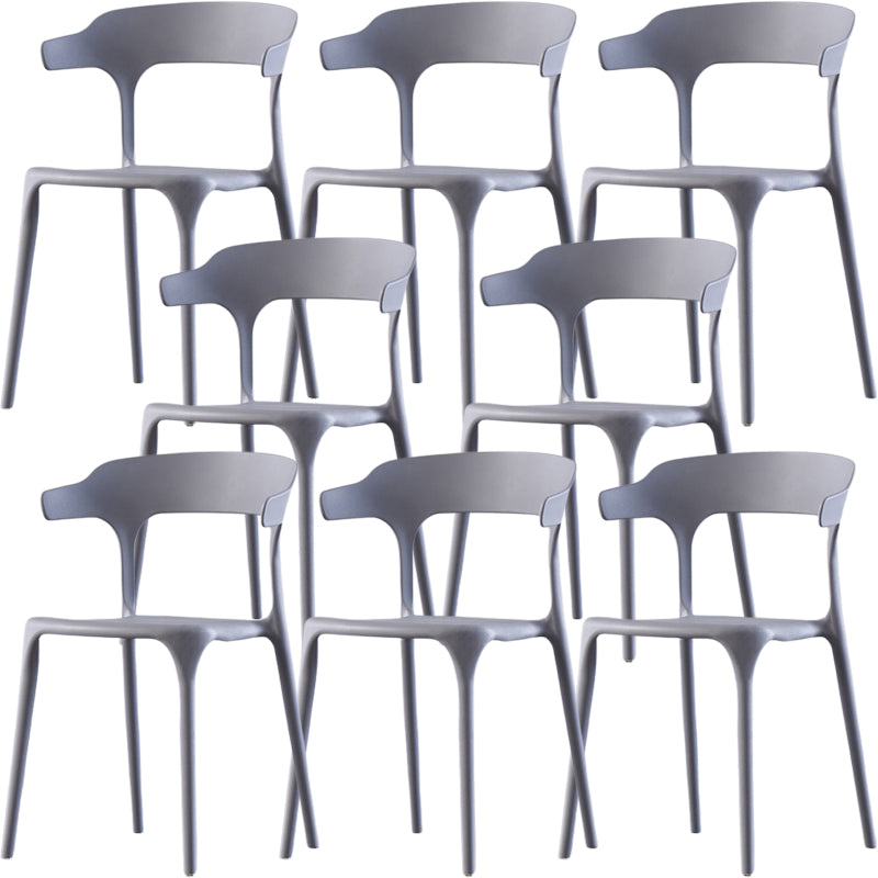 Silla de brazo de estilo moderno plástico silla de acento de comedor de espalda abierta para cocina