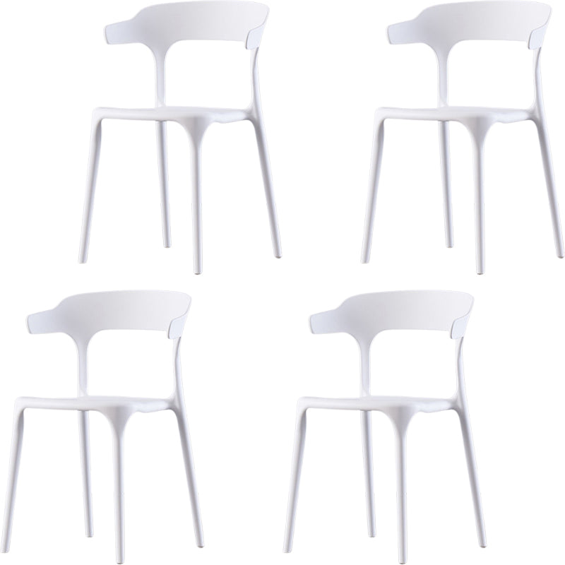 Silla de brazo de estilo moderno plástico silla de acento de comedor de espalda abierta para cocina