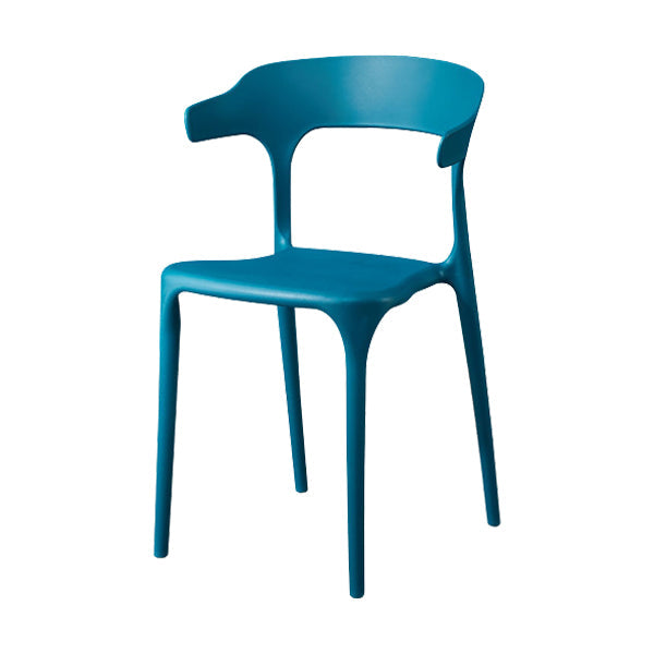 Silla de brazo de estilo moderno plástico silla de acento de comedor de espalda abierta para cocina