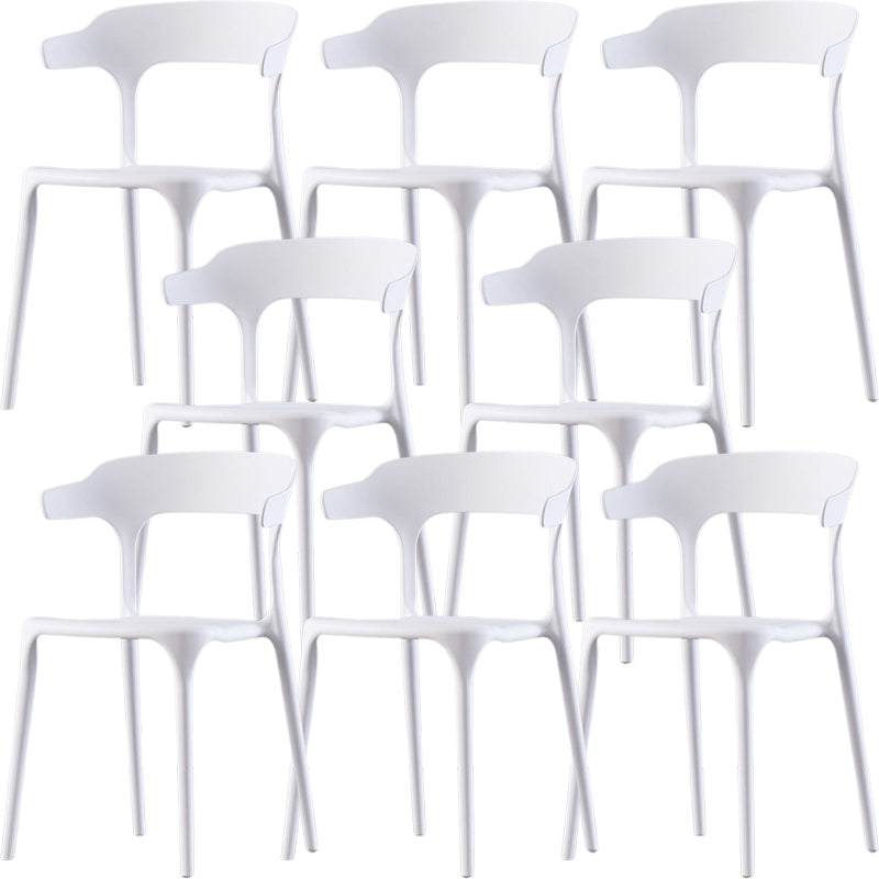 Silla de brazo de estilo moderno plástico silla de acento de comedor de espalda abierta para cocina