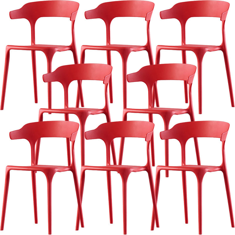 Silla de brazo de estilo moderno plástico silla de acento de comedor de espalda abierta para cocina