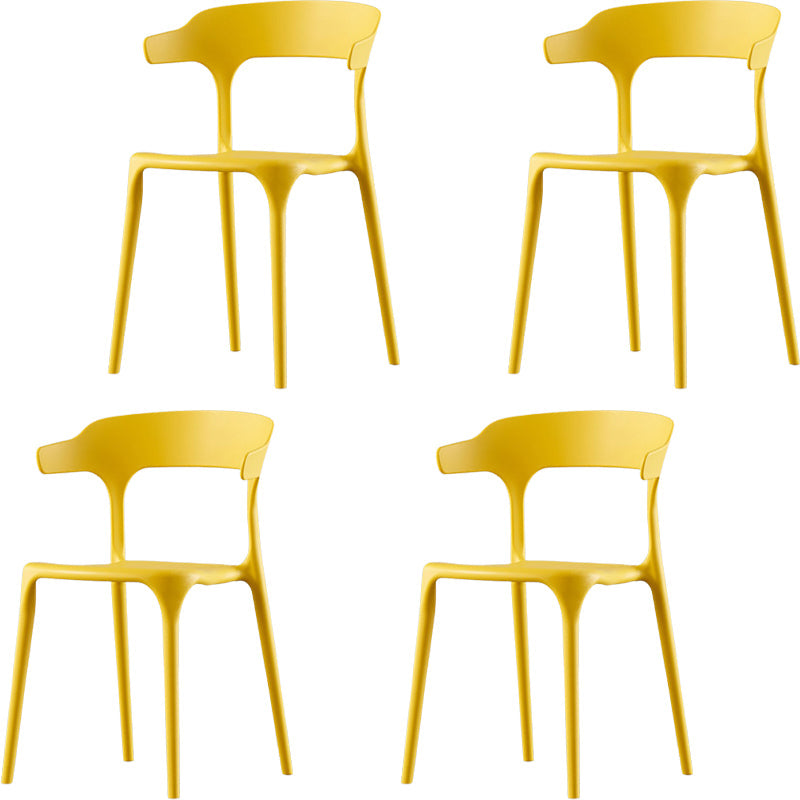 Silla de brazo de estilo moderno plástico silla de acento de comedor de espalda abierta para cocina