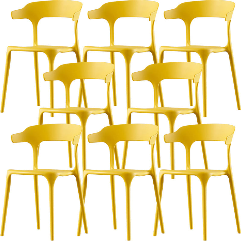 Silla de brazo de estilo moderno plástico silla de acento de comedor de espalda abierta para cocina