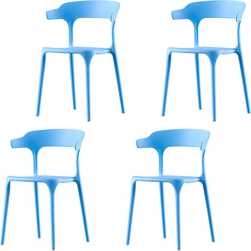 Silla de brazo de estilo moderno plástico silla de acento de comedor de espalda abierta para cocina