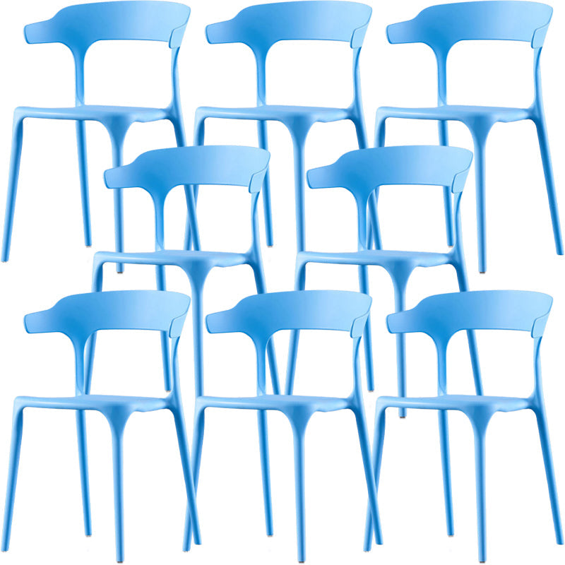 Silla de brazo de estilo moderno plástico silla de acento de comedor de espalda abierta para cocina