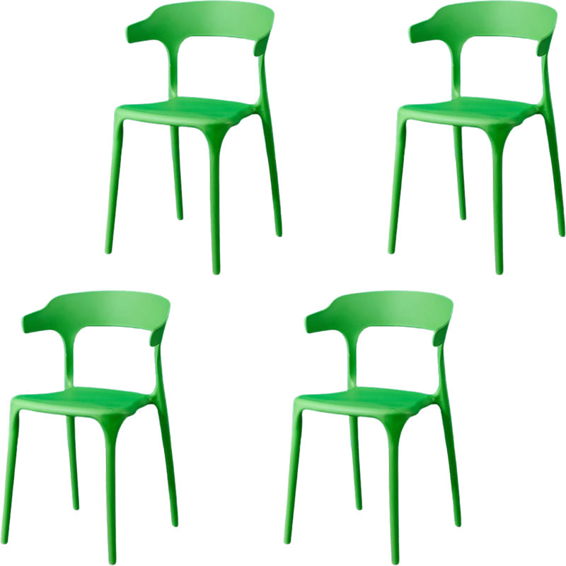 Silla de brazo de estilo moderno plástico silla de acento de comedor de espalda abierta para cocina
