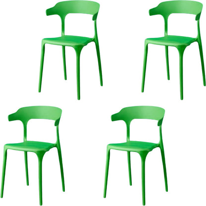 Silla de brazo de estilo moderno plástico silla de acento de comedor de espalda abierta para cocina