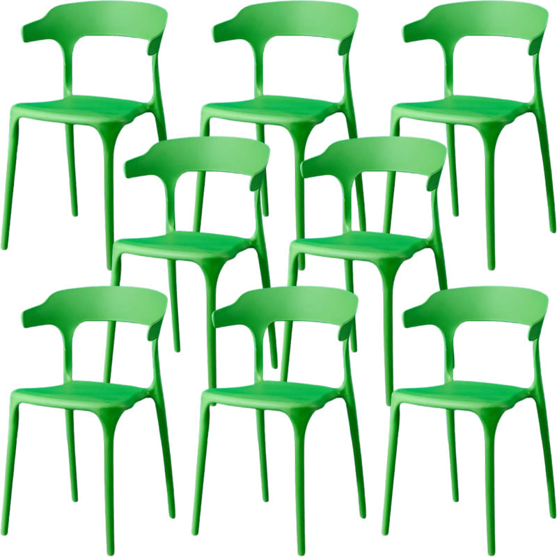 Silla de brazo de estilo moderno plástico silla de acento de comedor de espalda abierta para cocina