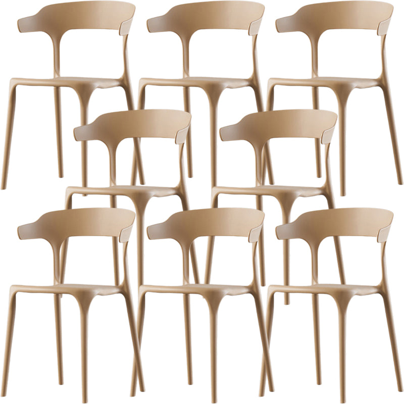 Silla de brazo de estilo moderno plástico silla de acento de comedor de espalda abierta para cocina