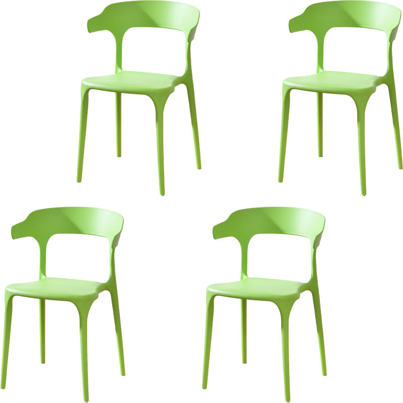 Silla de brazo de estilo moderno plástico silla de acento de comedor de espalda abierta para cocina