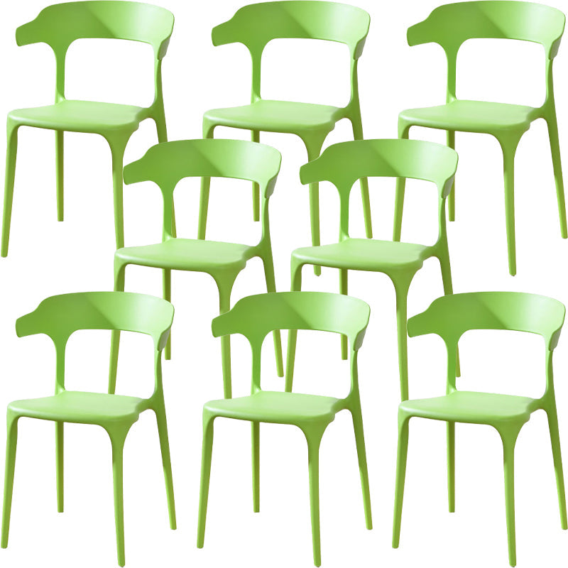 Silla de brazo de estilo moderno plástico silla de acento de comedor de espalda abierta para cocina