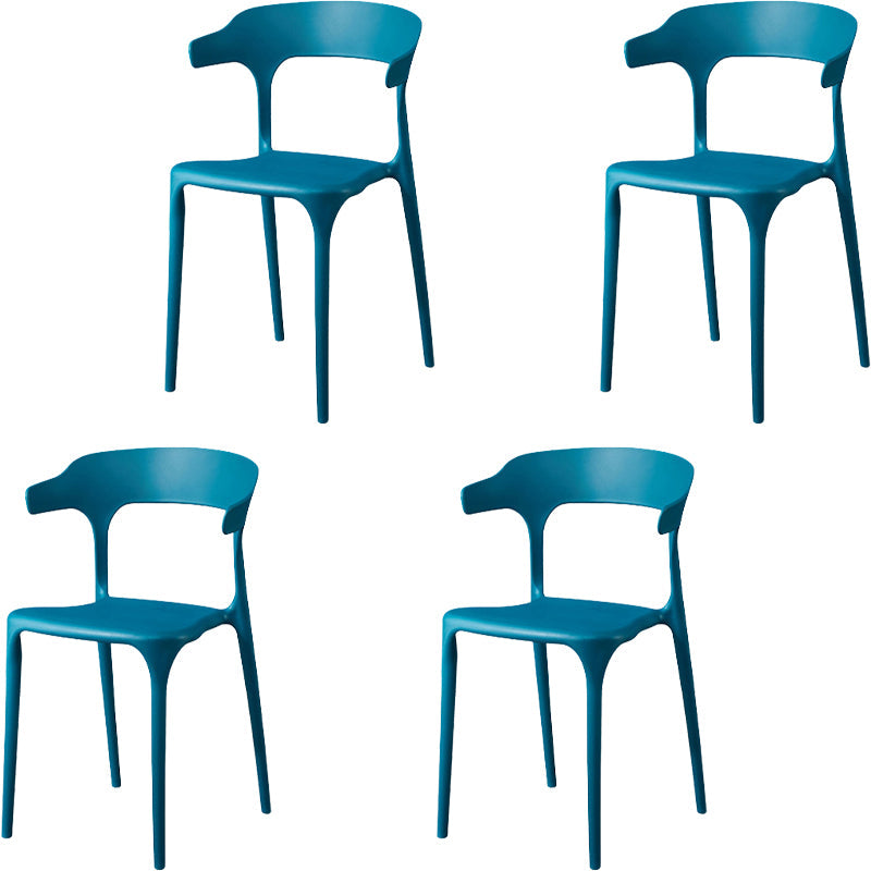 Silla de brazo de estilo moderno plástico silla de acento de comedor de espalda abierta para cocina