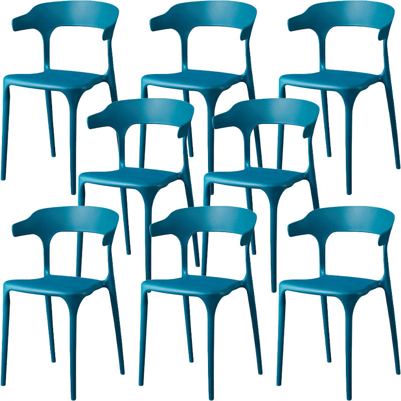 Silla de brazo de estilo moderno plástico silla de acento de comedor de espalda abierta para cocina