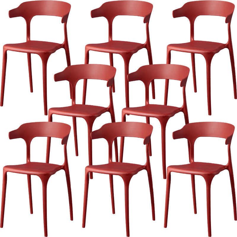 Silla de brazo de estilo moderno plástico silla de acento de comedor de espalda abierta para cocina