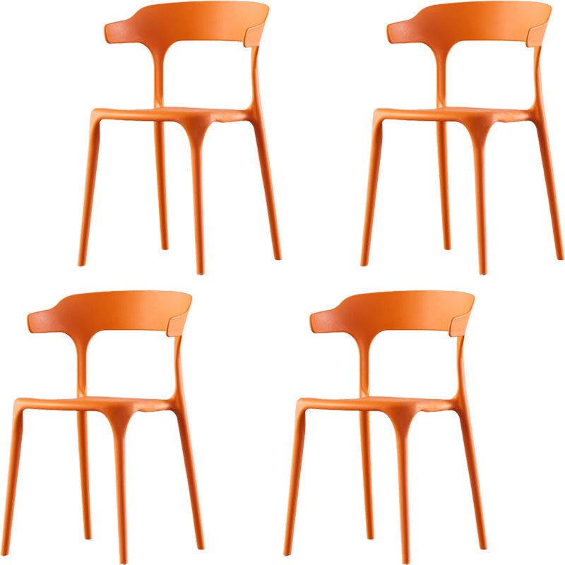 Silla de brazo de estilo moderno plástico silla de acento de comedor de espalda abierta para cocina