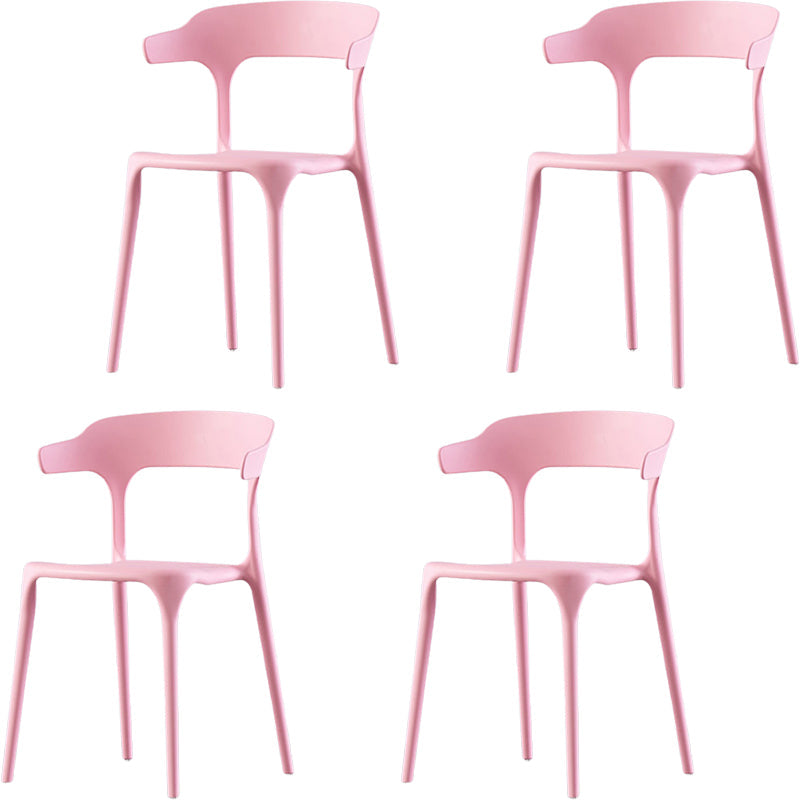 Silla de brazo de estilo moderno plástico silla de acento de comedor de espalda abierta para cocina