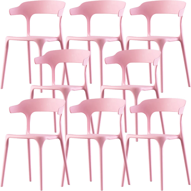 Silla de brazo de estilo moderno plástico silla de acento de comedor de espalda abierta para cocina