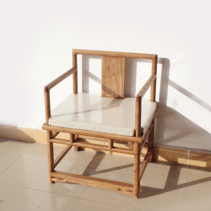 Traditional Style Brown Dining Chair Solid Wood Arm Chair for Home