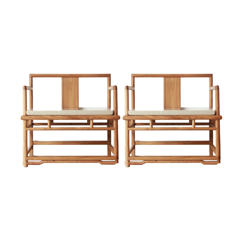 Traditional Style Brown Dining Chair Solid Wood Arm Chair for Home