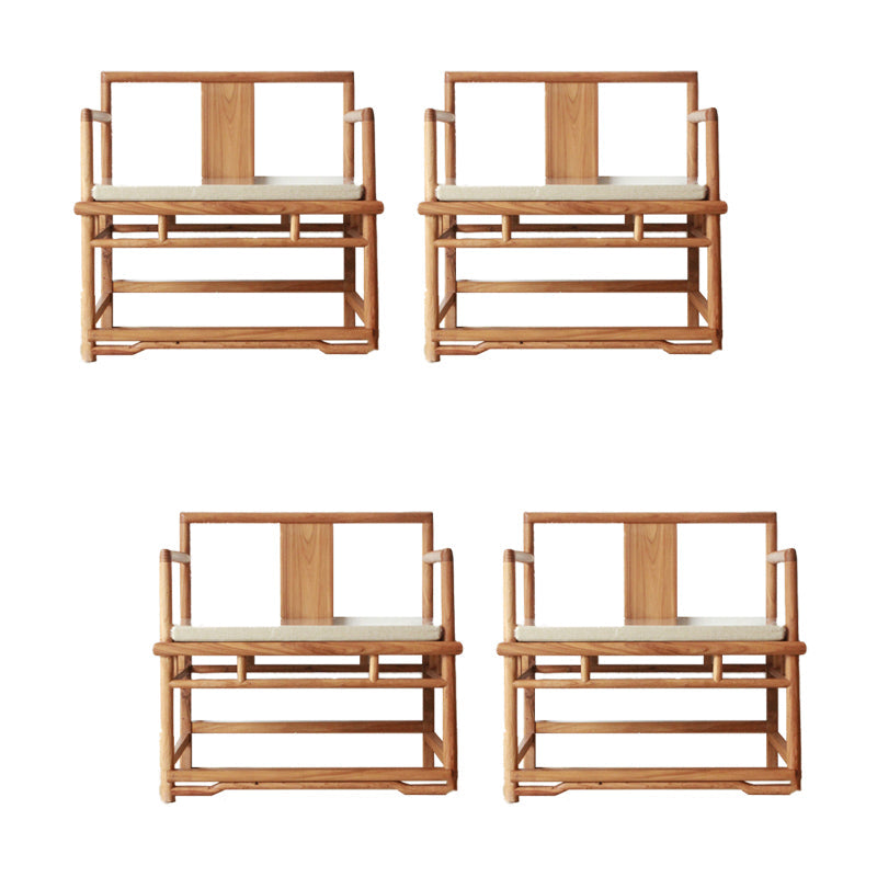 Traditional Style Brown Dining Chair Solid Wood Arm Chair for Home