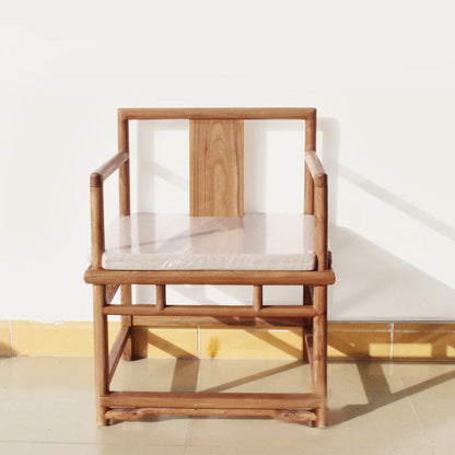 Traditional Style Brown Dining Chair Solid Wood Arm Chair for Home