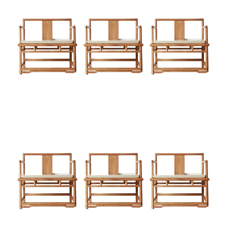 Traditional Style Brown Dining Chair Solid Wood Arm Chair for Home