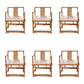 Traditional Style Brown Dining Chair Solid Wood Arm Chair for Home