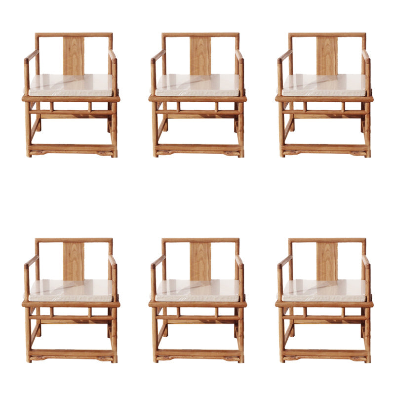 Traditional Style Brown Dining Chair Solid Wood Arm Chair for Home