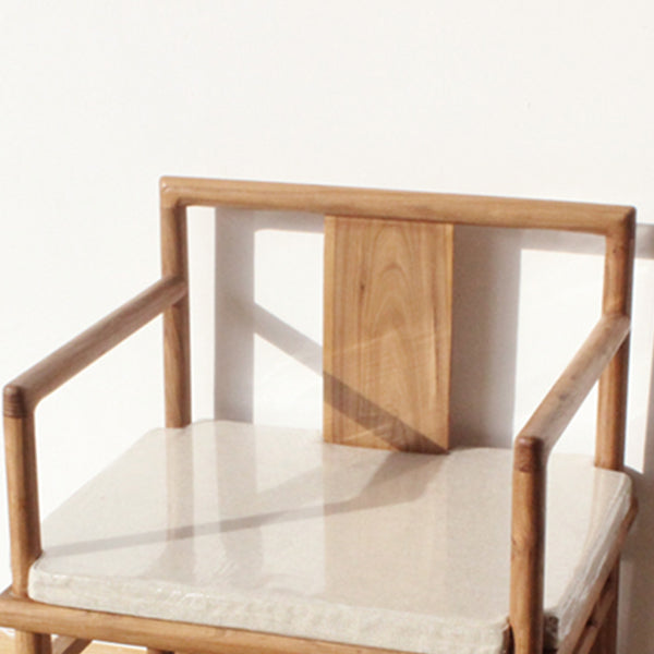 Traditional Style Brown Dining Chair Solid Wood Arm Chair for Home