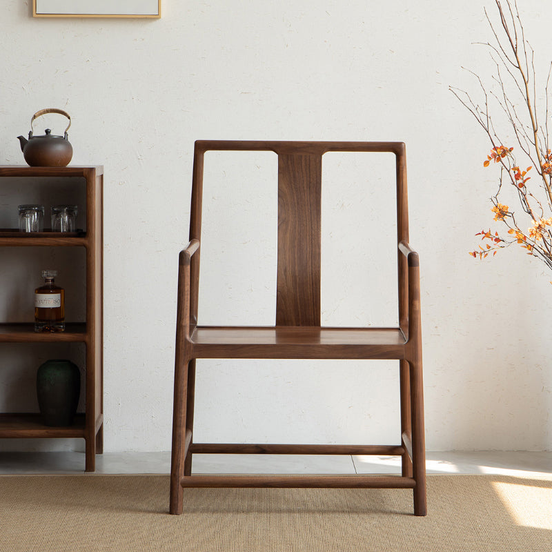 Traditionele stijl eetkamerstoel massief houten arm hoge rugstoel voor thuis